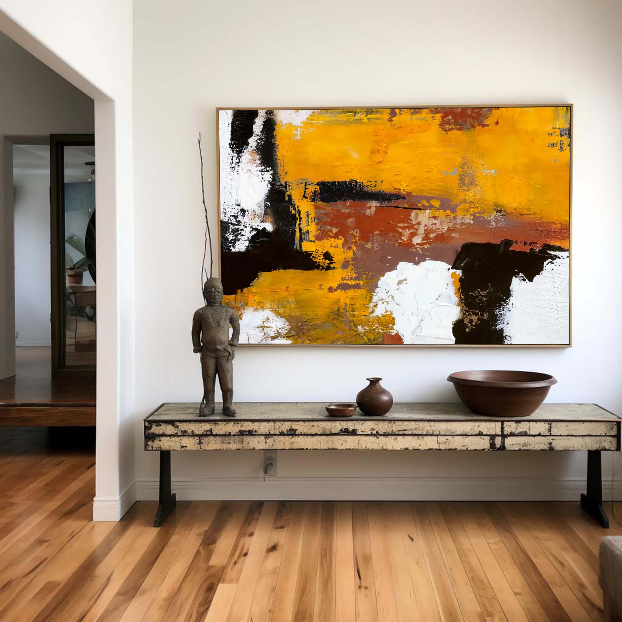 Burnt Orange Abstract Painting #ABAH24