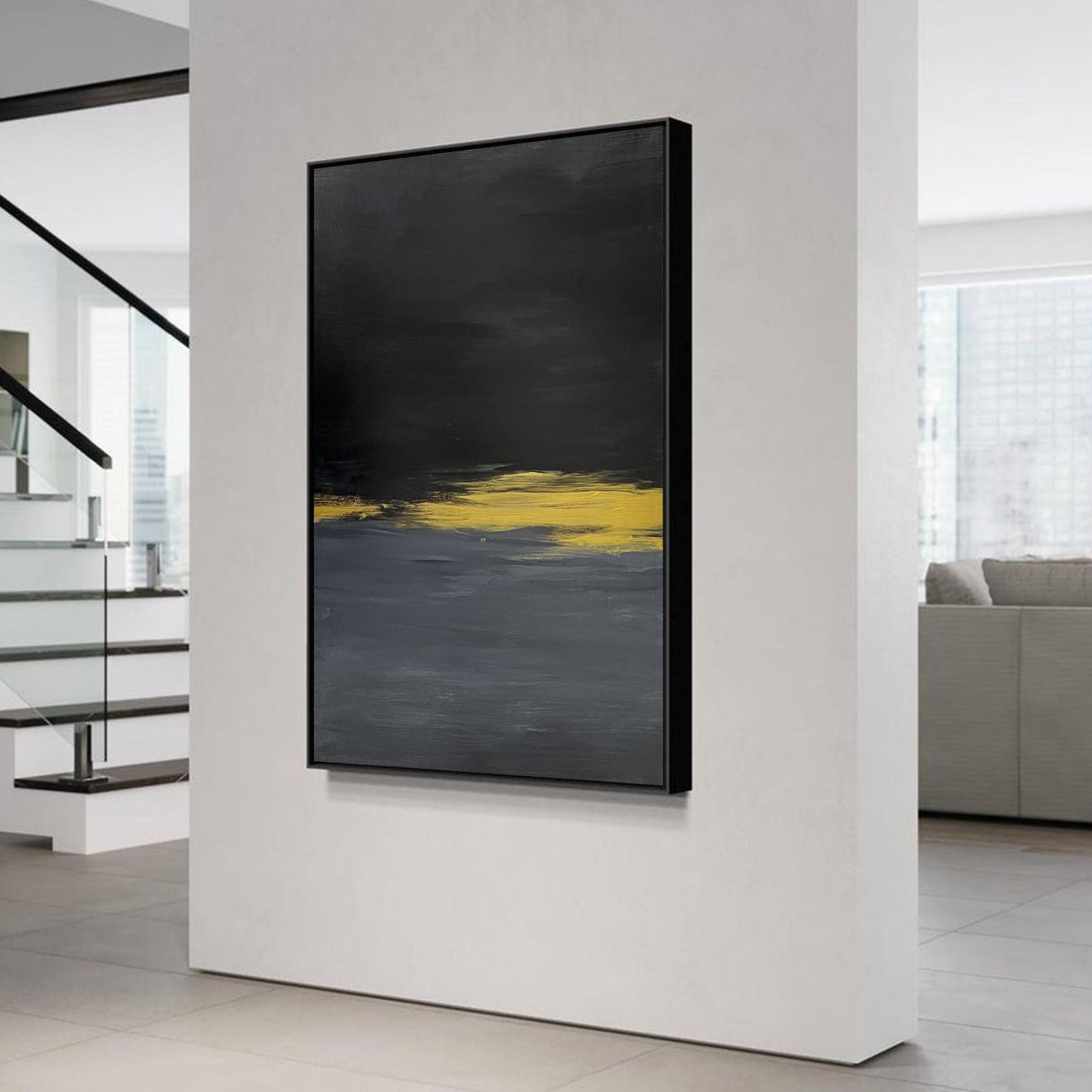 Modern Black Abstract Painting #ABAV240