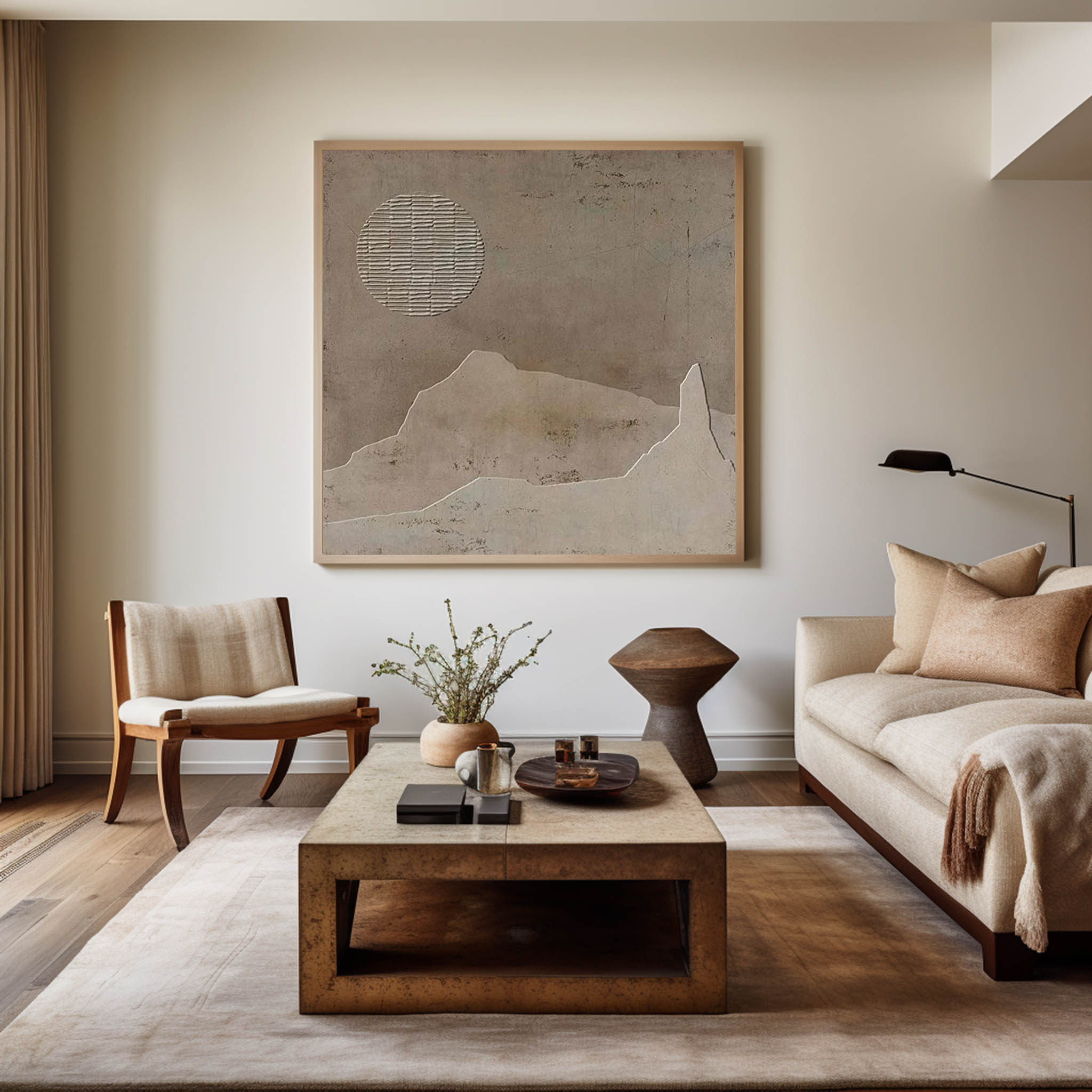 Minimalistisches Wabi-Sabi-Gemälde #ABAS108