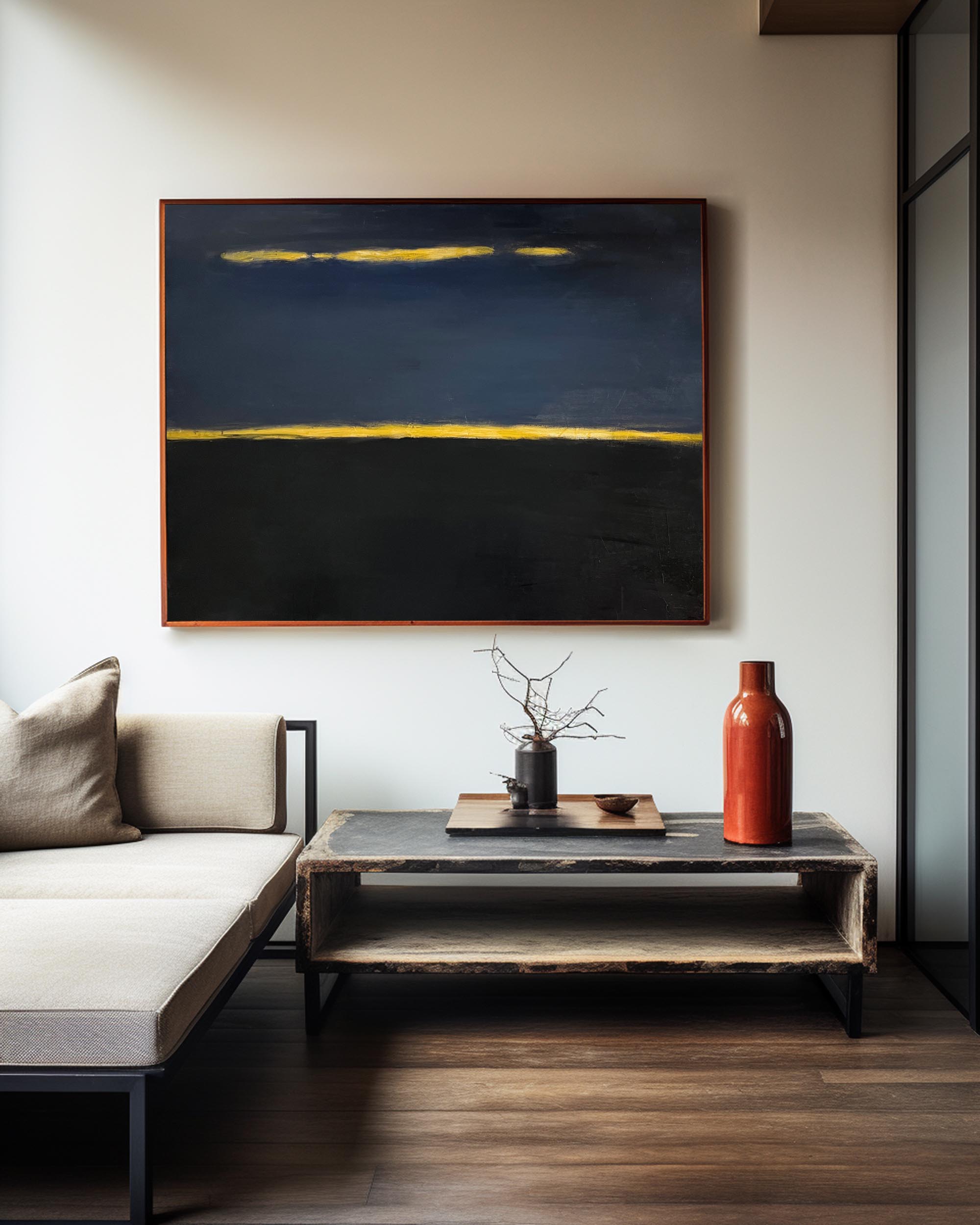 Black Abstract Painting #ABAH80