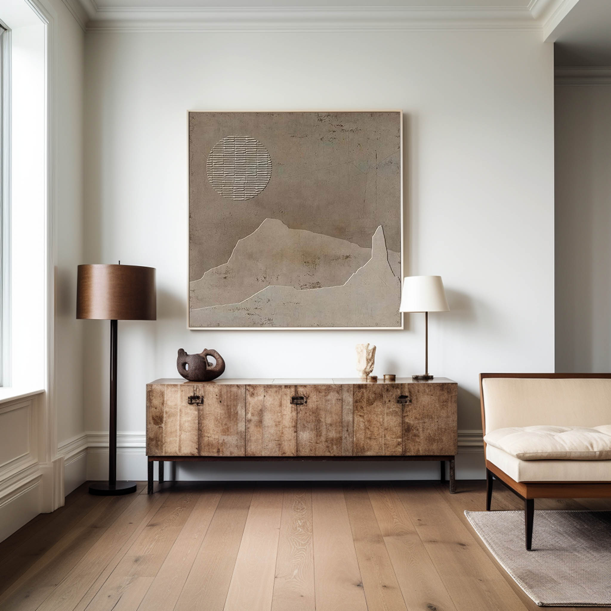 Minimalistisches Wabi-Sabi-Gemälde #ABAS108