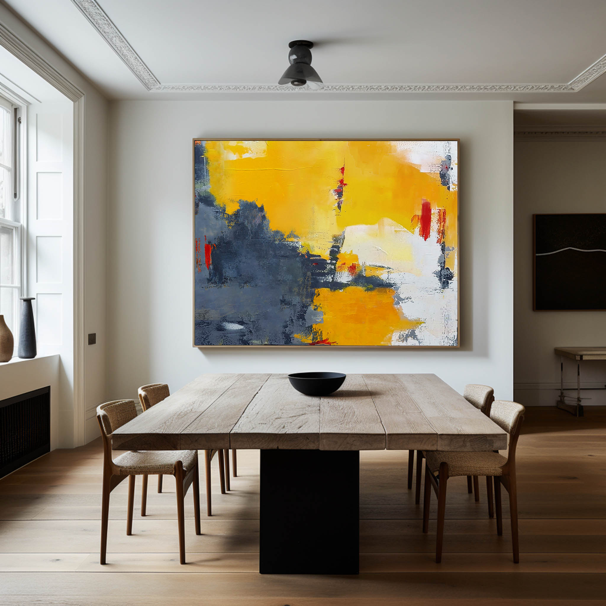 Orange Grey Abstract Art #ABAH25