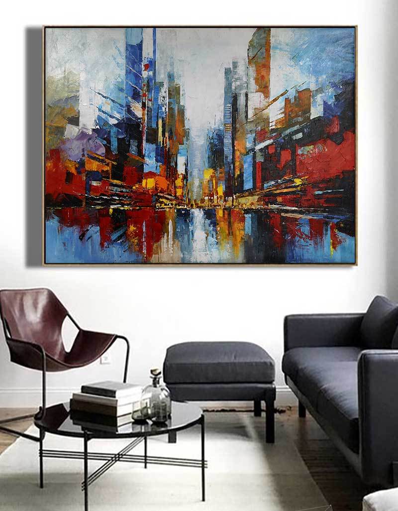 Large Abstract Urban  Painting #URH06