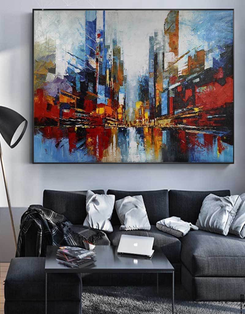 Large Abstract Urban  Painting #URH06