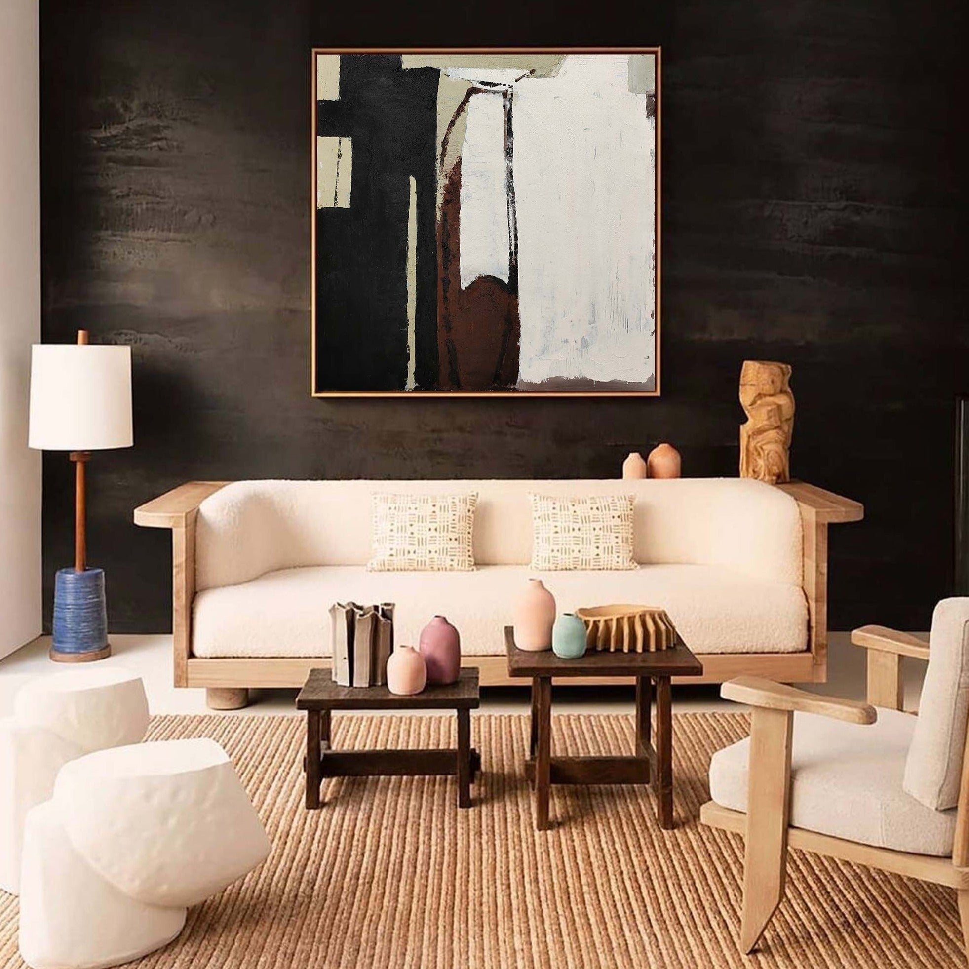 Black And Brown Minimalist Painting #ABAS54