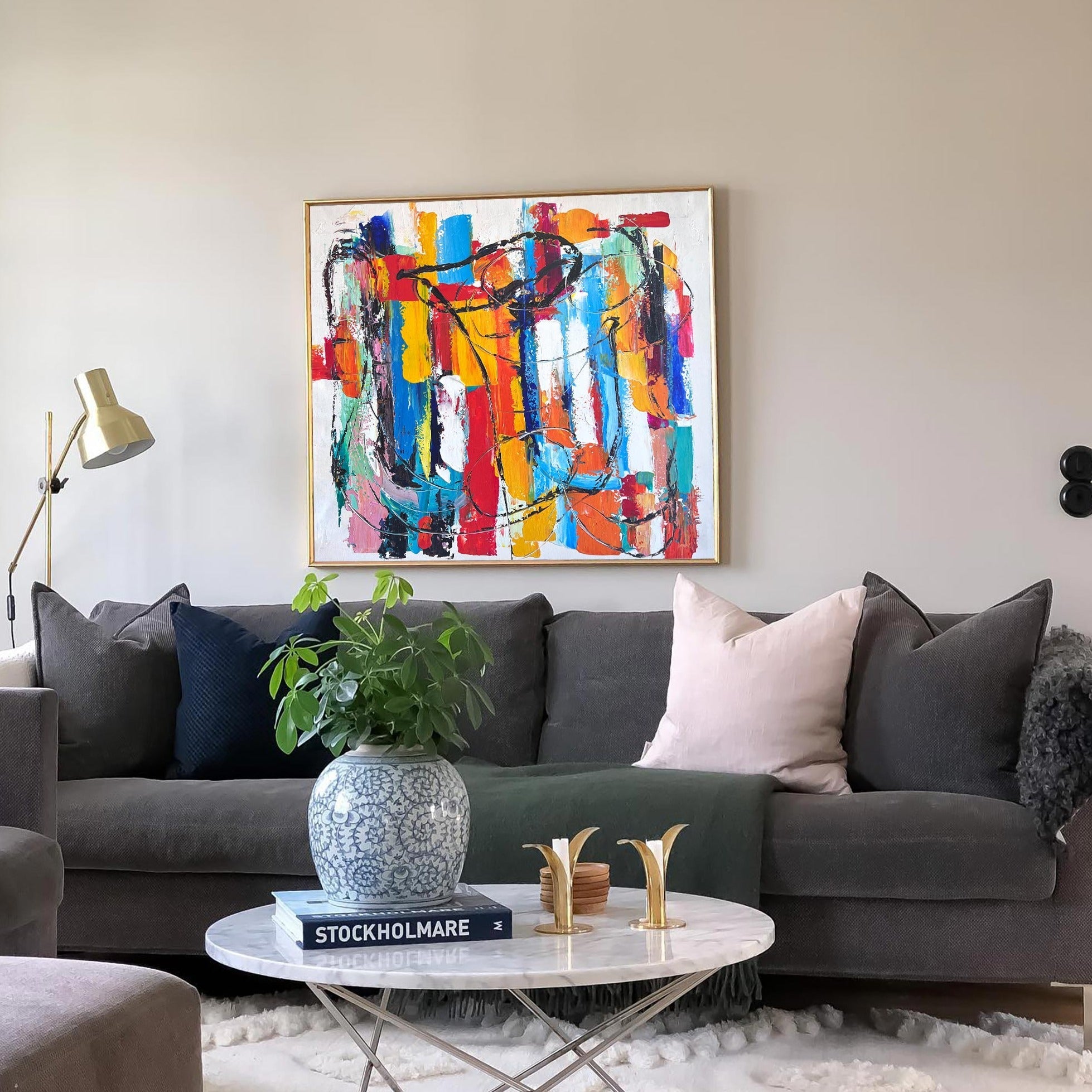 Colorful Square Abstract Painting #ABAS63