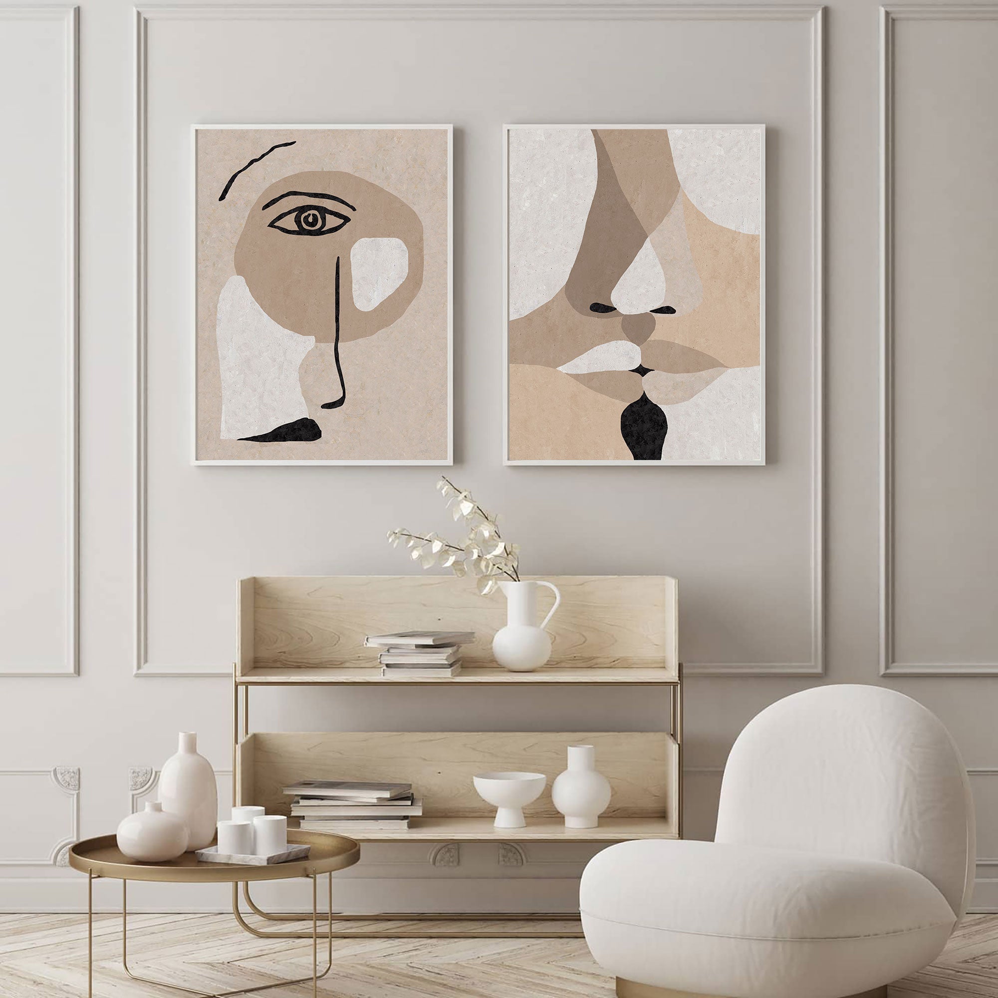 Minimalist Beige Abstract Art #ABAO30