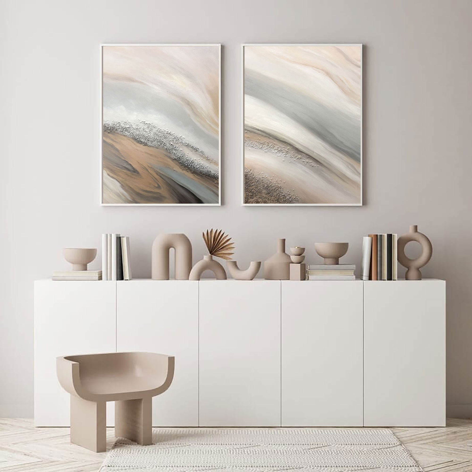 Beige Abstract Art #ABAO31