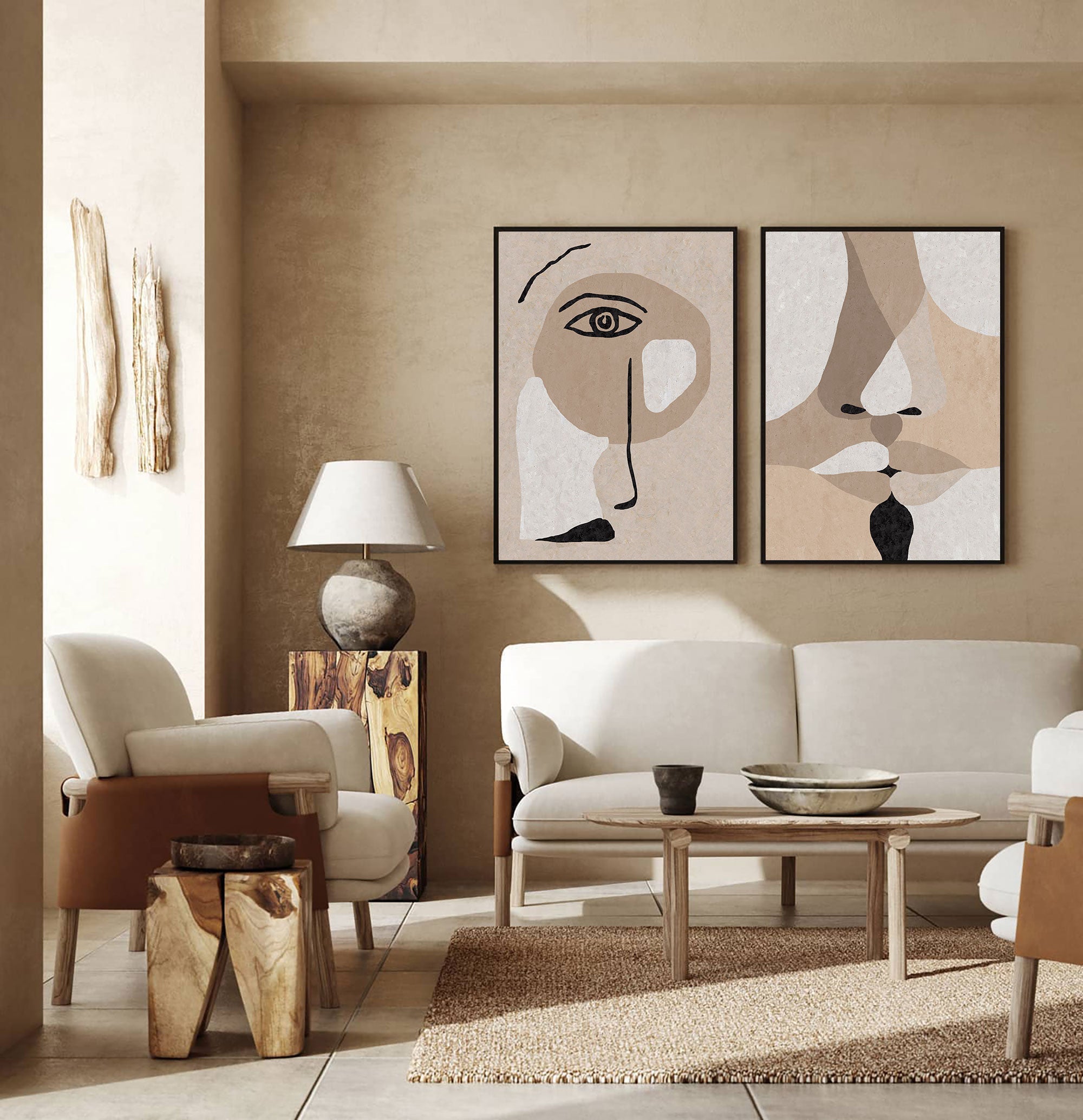 Minimalist Beige Abstract Art #ABAO30