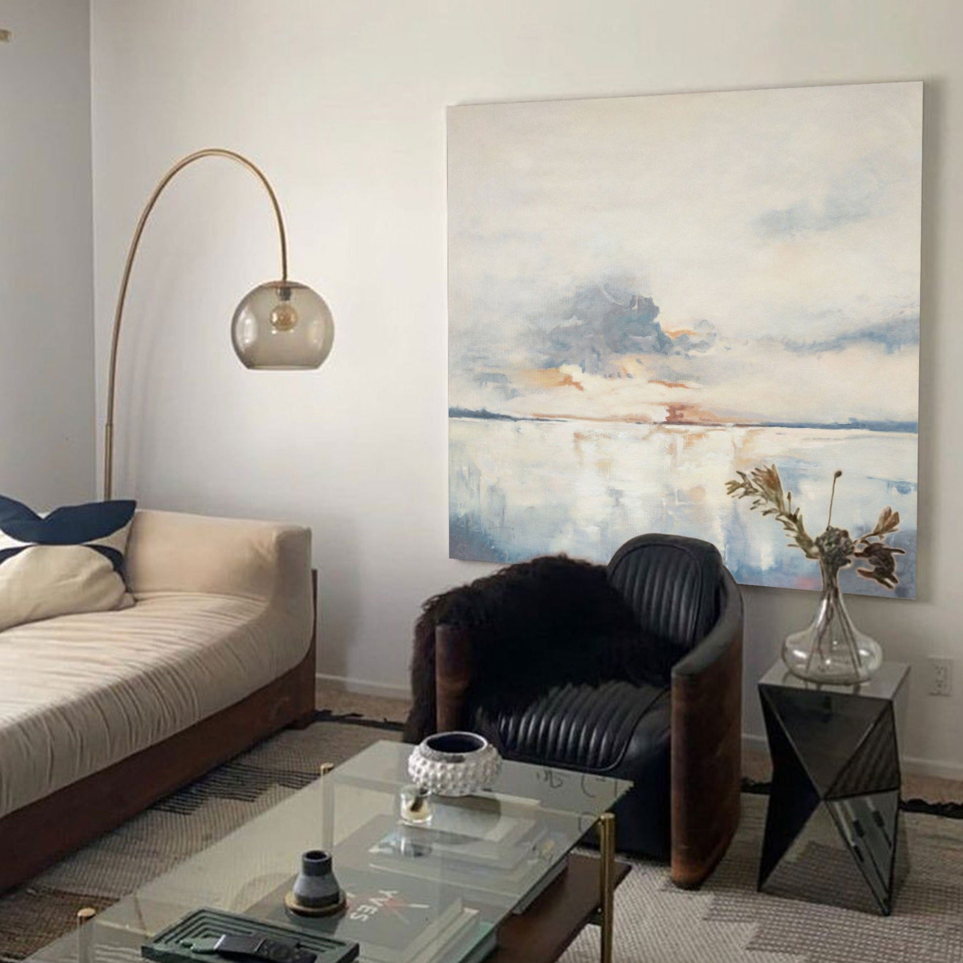 Blue White Abstract Painting #ABSS23