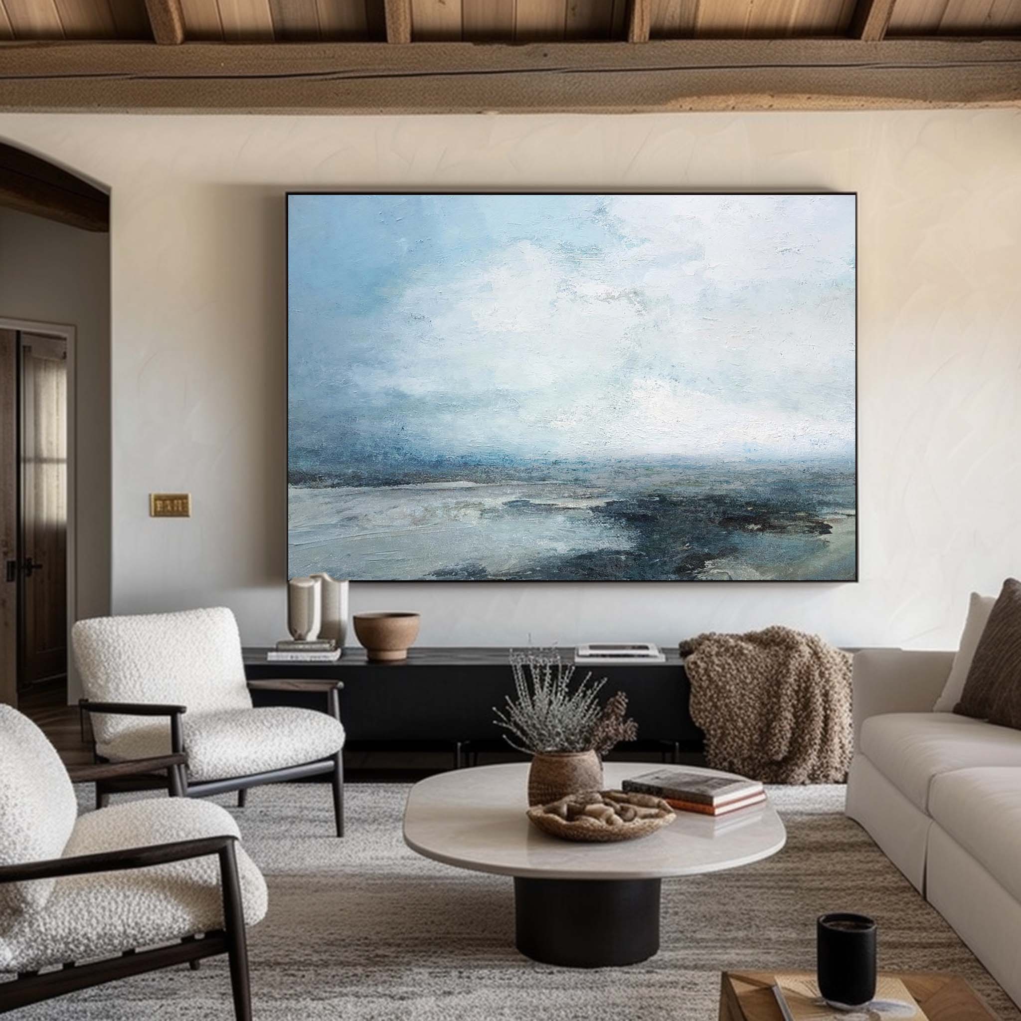 Original Sky And Sea Canvas Painting #ABSH17