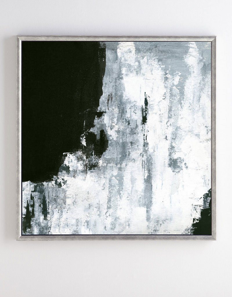 Square Black White Abstract Painting #ABAS08