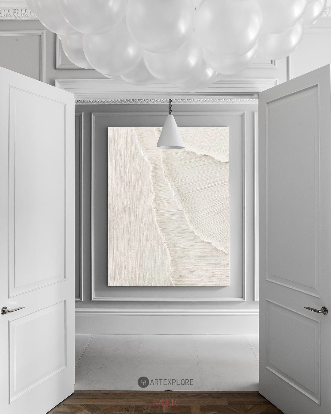 3D White Abstract Painting #ABAV360