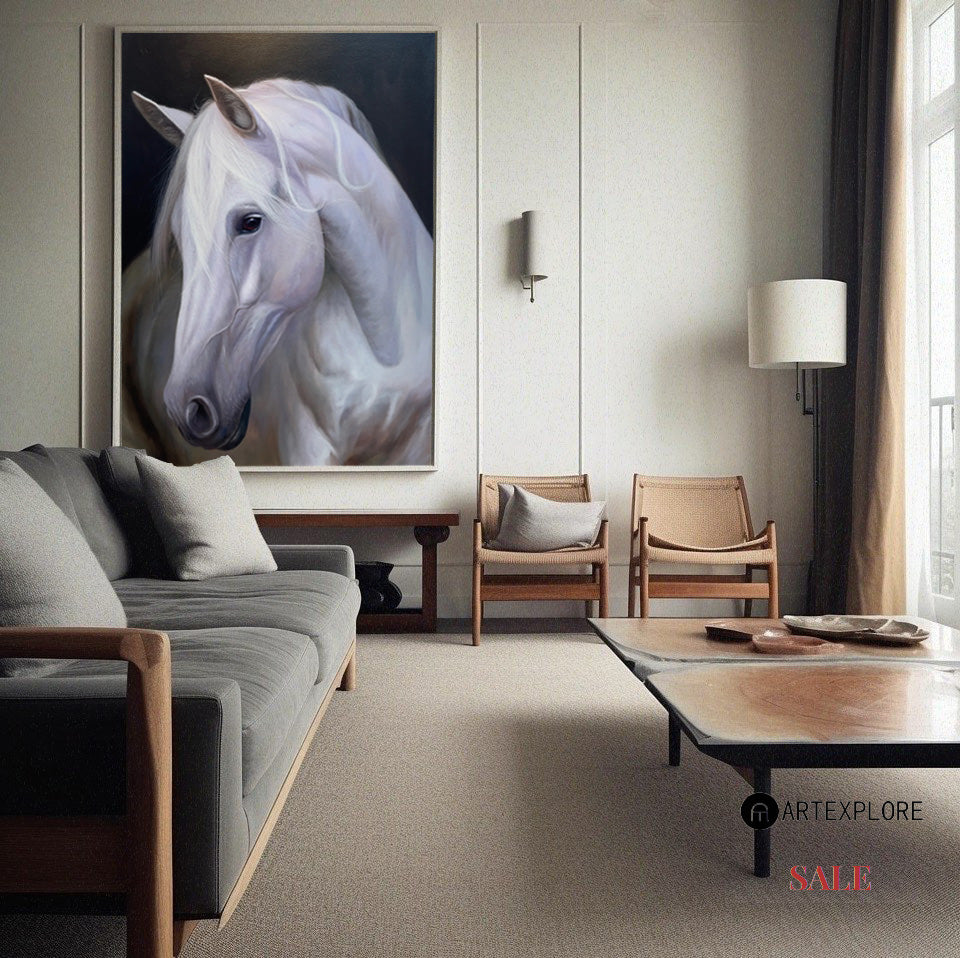 White Horse Painting #ANH59